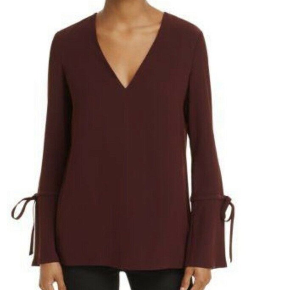 Dylan Gray Bloomingdales Size S TopBurgundy Deep V